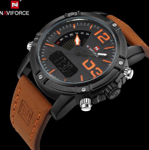 NAVIFORCE Quartz Watch Men Digital LED Sports Wrist watch
