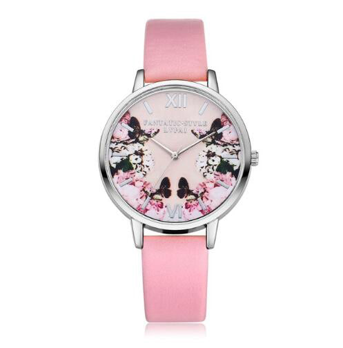 Flower Butterfly Ladies Bracelet Watch