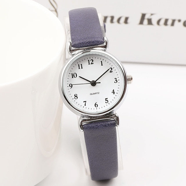 Exquisite small simple women dress watches retro leather female clock Top brand women's fashion mini design wristwatches clock