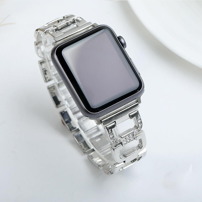 Diamond Stainless Steel Wristband Compatible Apple Watch Band 4,3,2,1