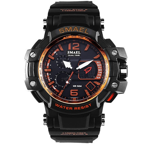 SMAEL 1509 Men Quartz Digital Watch Mens Sport Watches Electronic Military Wrist watch Male Waterproof Clock Relogios Masculino