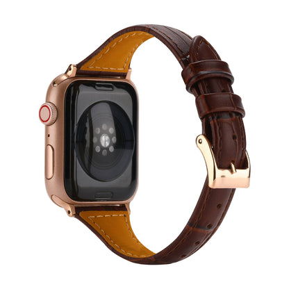 Leather Crocodile Pattern Small Waist Strap For Apple Watch Generation 7 High-End Fashion Strap