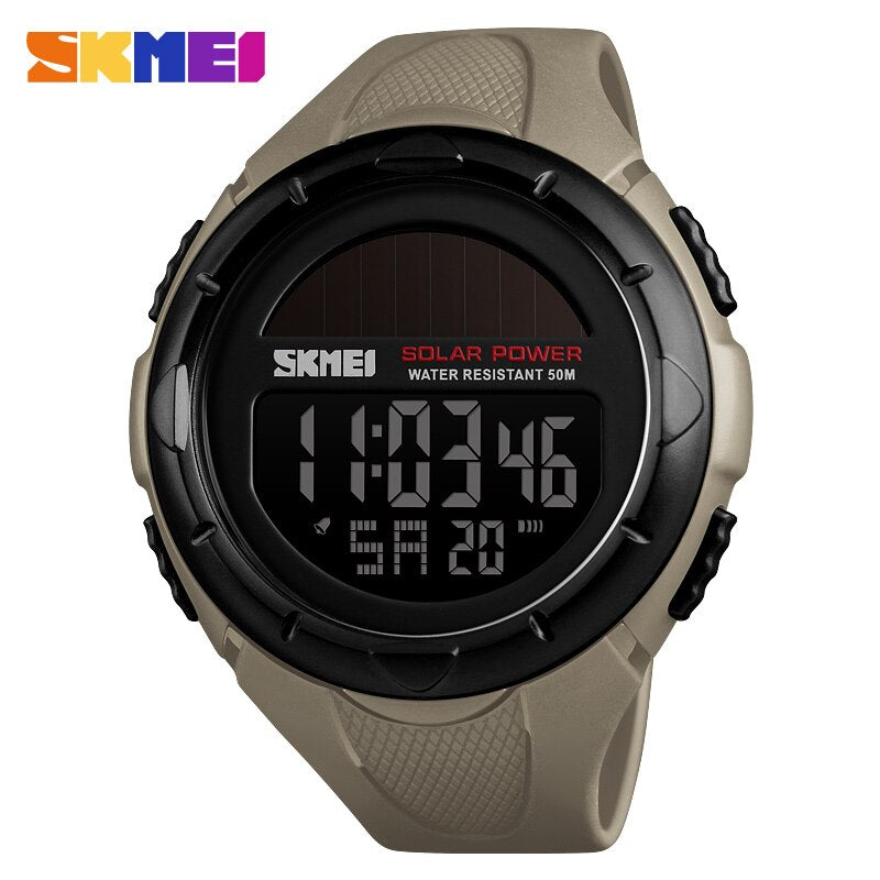 SKMEI 1405 Military Sport Watches Men Solar Power Outdoor Shock Digital Watch Chrono 50M Water Resistant Wristwatches reloj deportivo