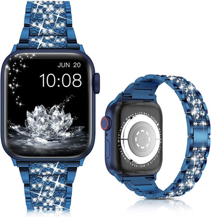 Suitable For iwatch Watchband Three Beads Diamond Inlaid Zinc Alloy Apple Watchband Apple Watchband