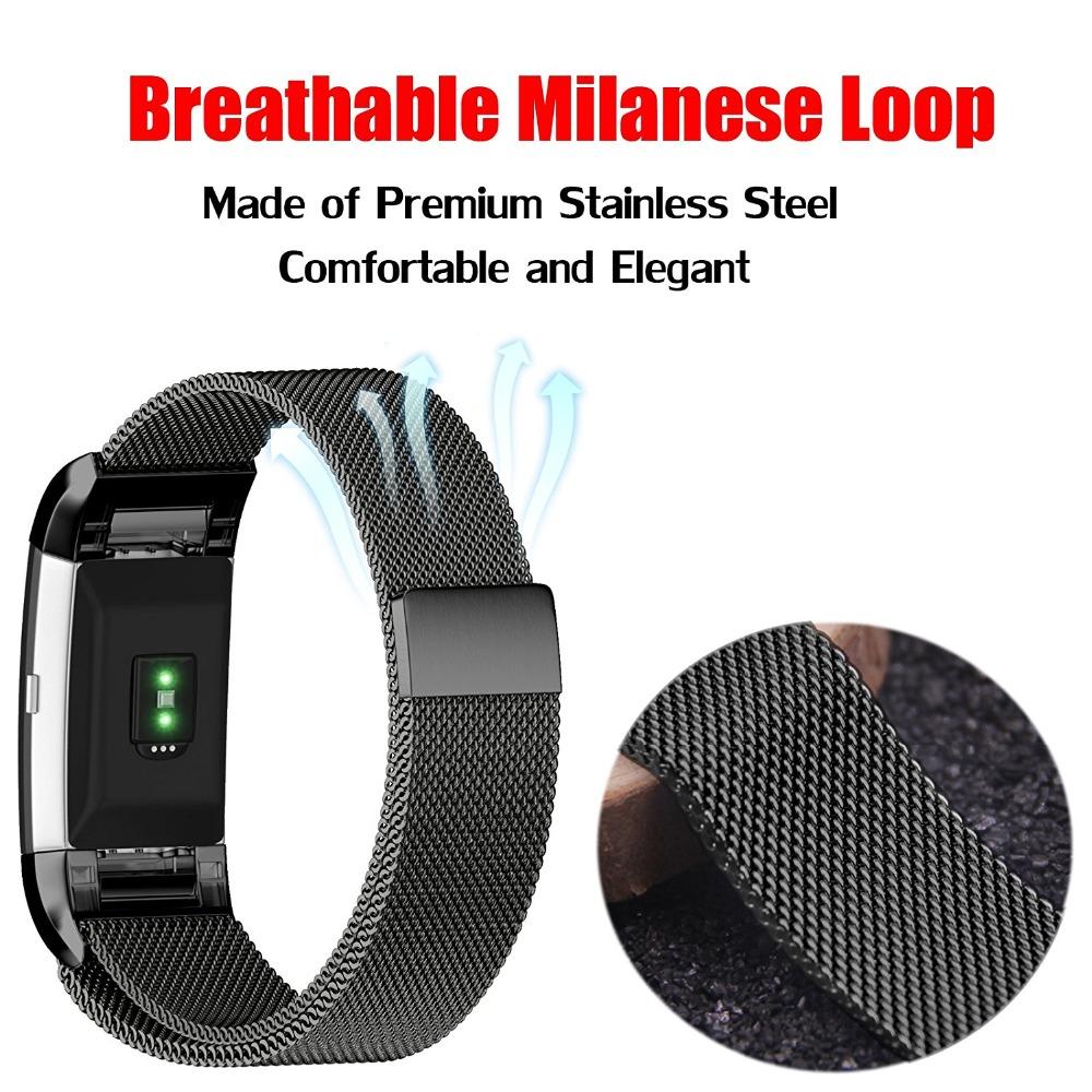 Milanese Magnet watchband For Fitbit Charge 2