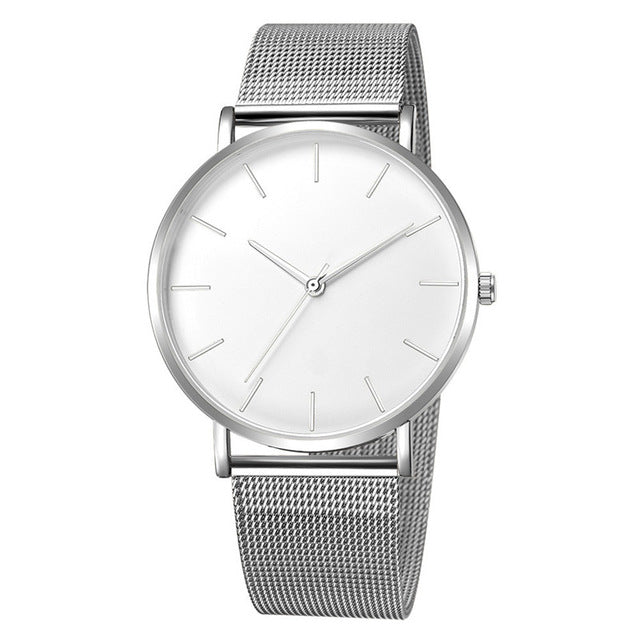 Montre Femme Modern Fashion Black Quartz Watch Women Mesh Stainless Steel Bracelet High Quality Casual Wrist Watch
