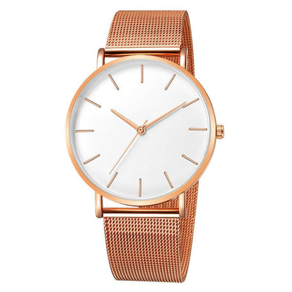 Montre Femme Modern Fashion Black Quartz Watch Women Mesh Stainless Steel Bracelet High Quality Casual Wrist Watch