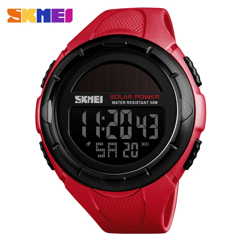 SKMEI 1405 Military Sport Watches Men Solar Power Outdoor Shock Digital Watch Chrono 50M Water Resistant Wristwatches reloj deportivo