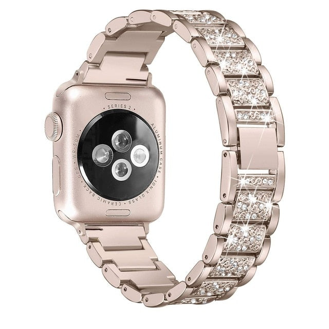 For Apple Watch band 40mm 44mm 38mm 42mm women Diamond Band for Apple Watch series 4 3 2 1 IWatch Bracelet Stainless Steel Strap