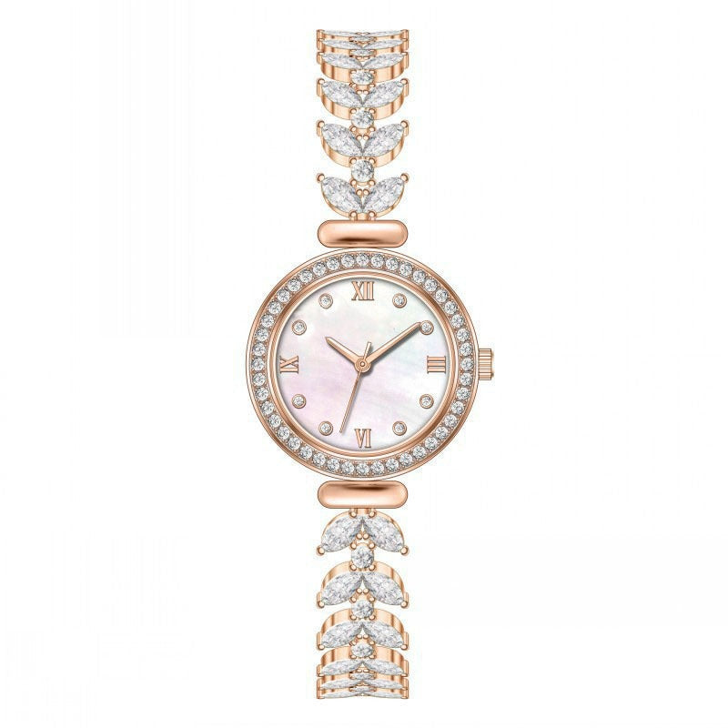 New Diamond Mermaid Fishbone Hand Chain Watch Fashionable Style Fishbone Chain Women's Watch