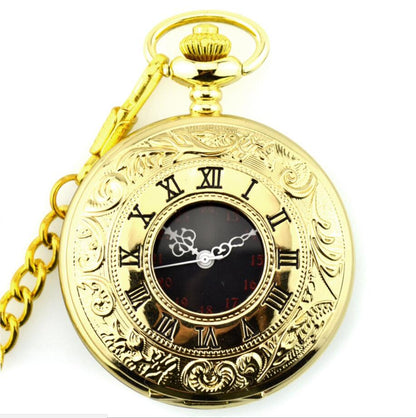 Necklace watch big roman hollow pocket watch