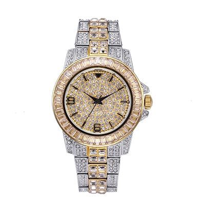 MISSFOX V291 Classic Arabic Watch Men Top Brand Luxury Men Watch Waterproof Male Clock Full Diamond Quartz Iced Out Watch With Box