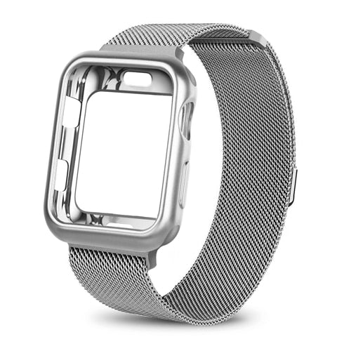 Case+watch strap for Apple Watch 3 iwatch band 42mm 38mm Milanese Loop bracelet Stainless Steel watchband for Apple Watch 4 3 21