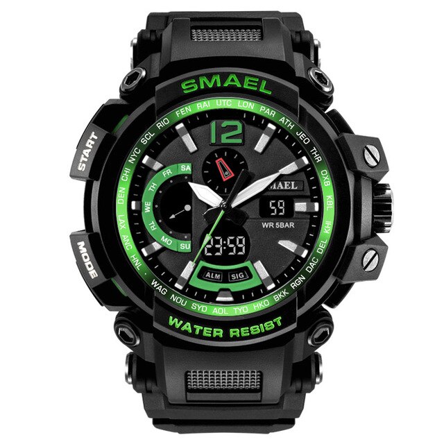 SMAEL 1702 Top Brand Luxury Sport Watch Men Digital Watches 5Bar Waterproof Military Dual Display Wristwatches Relogio Masculino