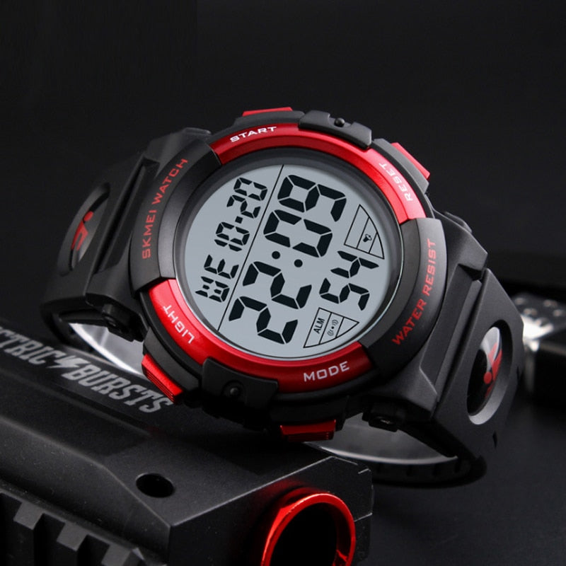 SKMEI 1258 Chrono Men Watch Top Luxury Brand Sport Watch Electronic Digital Male Wrist Clock Man 50M Waterproof Men's Watches 1258