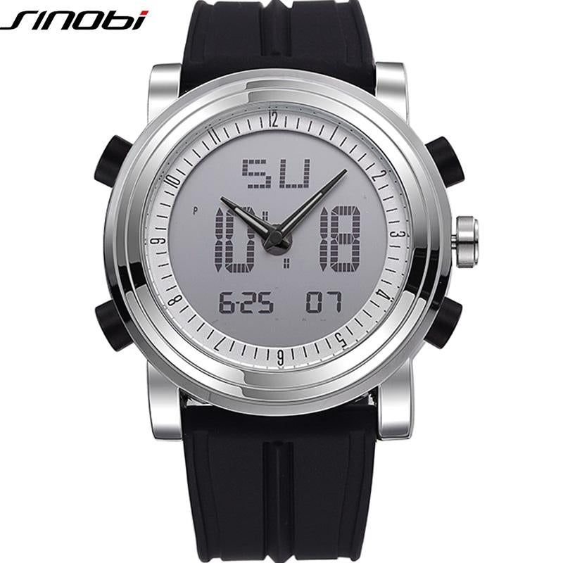 SINOBI Sports Watch Men's Wrist Watches Digital Quartz Clock 2 Movement Waterproof