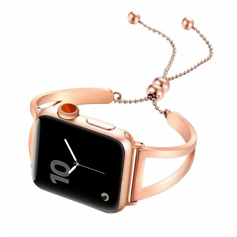 Watchbands for Apple Watch Band 38mm 42mm Girl Women Stainless Steel Metal Jewelry Bracelet Link Wrist Strap for iWatch Belts