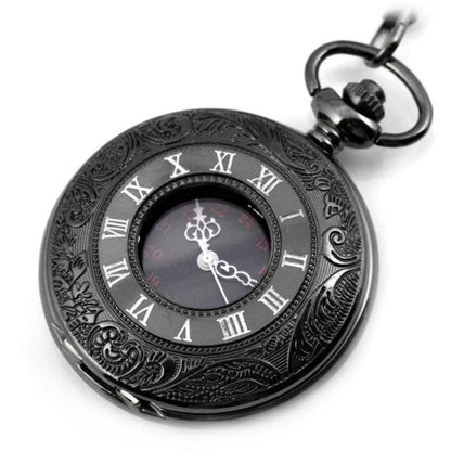 Necklace watch big roman hollow pocket watch