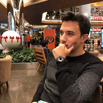 Unique Vortex Concept Watch Men Modern Trend Sport Black Wrist Watches