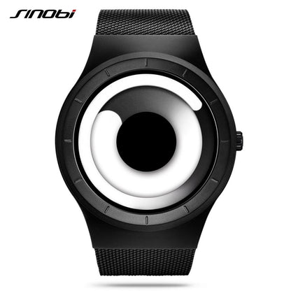Unique Vortex Concept Watch Men Modern Trend Sport Black Wrist Watches