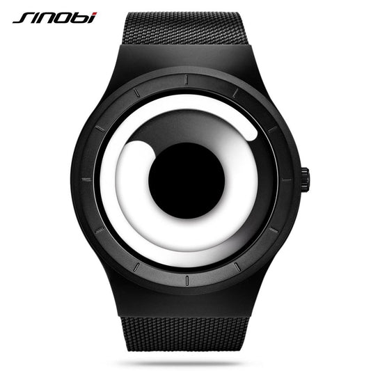 Unique Vortex Concept Watch Men Modern Trend Sport Black Wrist Watches