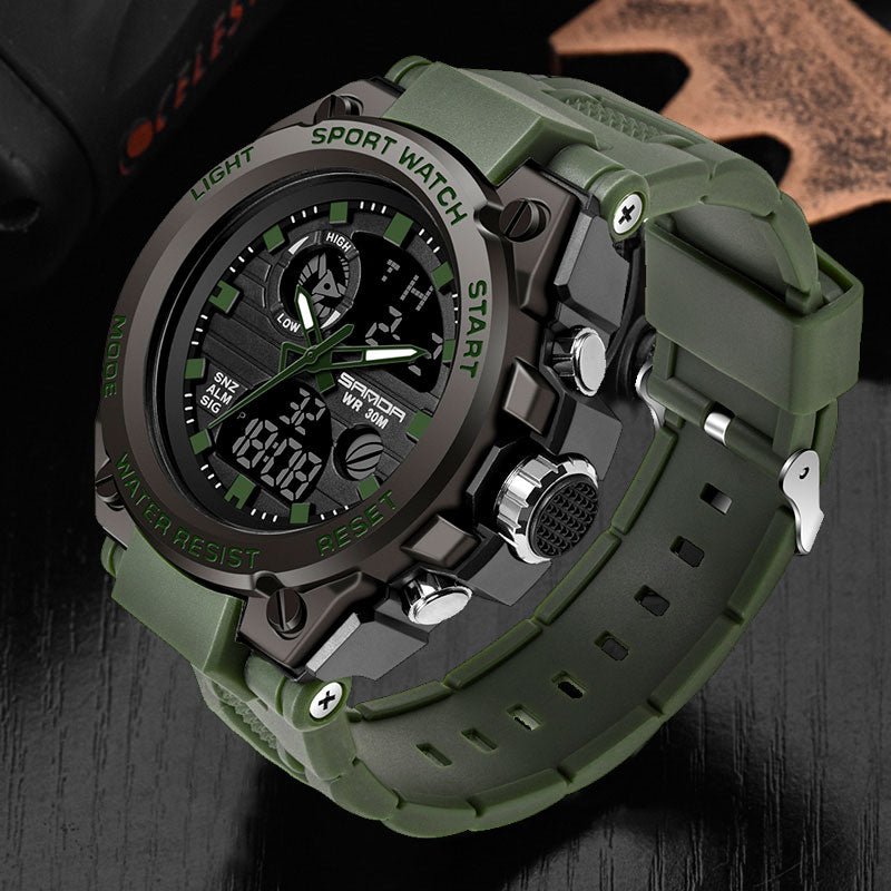 SANDA 739 Brand Wrist Watch Men Watches Military Army Sport Style Wristwatch Dual Display Male Watch For Men Clock Waterproof Hours