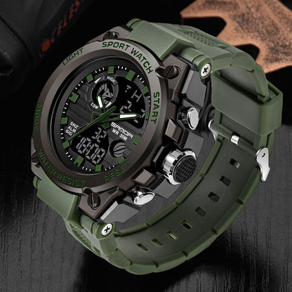 SANDA 739 Brand Wrist Watch Men Watches Military Army Sport Style Wristwatch Dual Display Male Watch For Men Clock Waterproof Hours