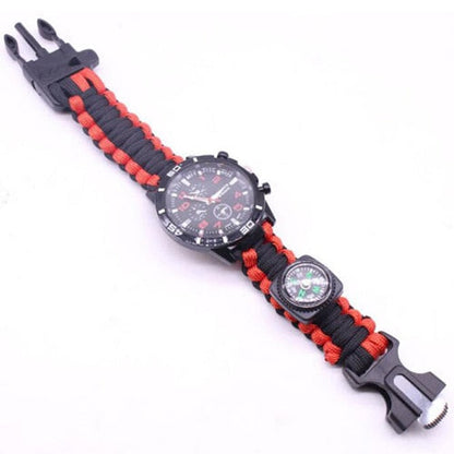 Military Outdoor Paracord Survival Bracelet Compass 6 In 1 Fire Watch Bileklik Erkek Whistle Buckle Safety Climbing Rope Lanyard
