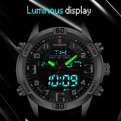 Lige Men's Dual Display Watch Multi-Function Chronograph Sports Waterproof Watch