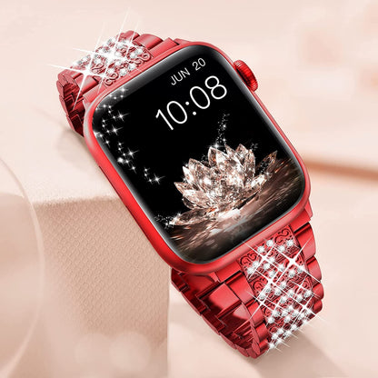 Suitable For iwatch Watchband Three Beads Diamond Inlaid Zinc Alloy Apple Watchband Apple Watchband