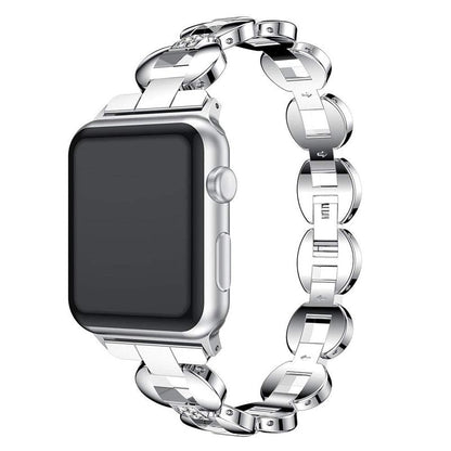 Metal Watchbands For Apple Watch Band 42mm 38mm Women Fashion Bangle with Rhinestone Bling Strap For iWatch Series 3 2 1