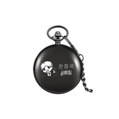 BTS Bulletproof Youth League peripheral pocket watch HOPE V SUGA Kim Namjoon Min Yoongi Park Jimin hanging watch necklace