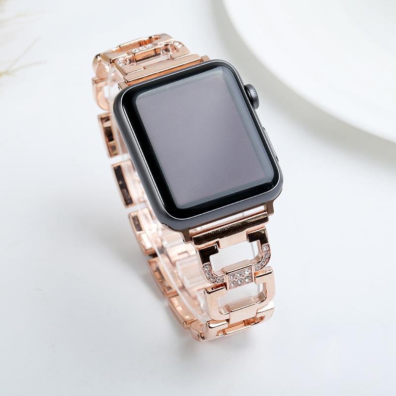 Diamond Stainless Steel Wristband Compatible Apple Watch Band  4,3,2,1