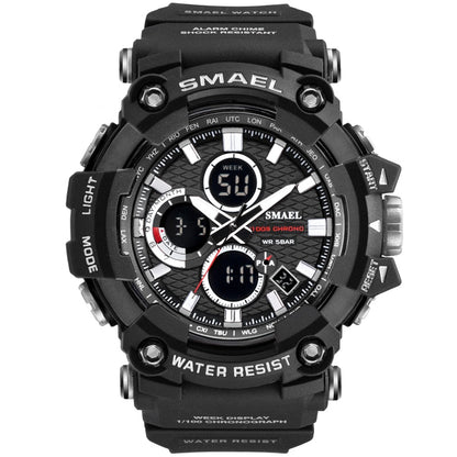 SMAEL 1802D Sport Watch Dual Time Men Watches 50m WaterproofMale Clock  Military Watches for Men  Shock Resisitant Sport Watches Gifts