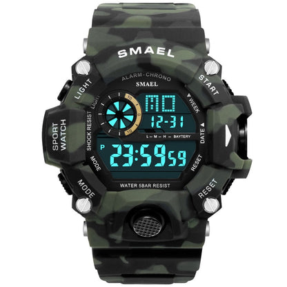 Watches Men Digital Watch White SMAEL 1385C Sport Watch 50M Waterproof Auto Date relogio masculino Digital Military Watches Mens Sport