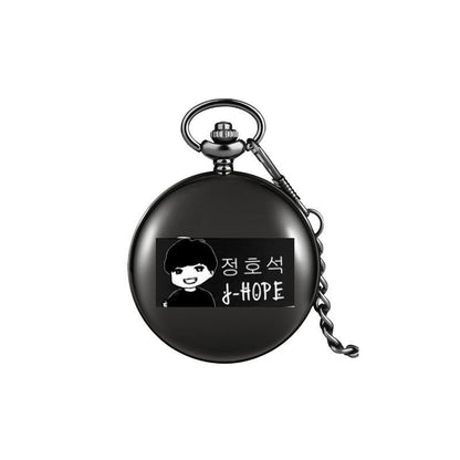 BTS Bulletproof Youth League peripheral pocket watch HOPE V SUGA Kim Namjoon Min Yoongi Park Jimin hanging watch necklace