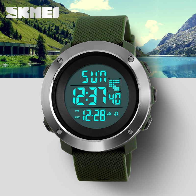 Skmei  1268 & 1267 Fashion Men Sports Watches Chrono Double Time Digital Wristwatches Mens Digital LED Electronic Clock Man Relogio Masculino
