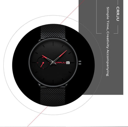 Crrju Sports Date Mens Watches Top Brand Luxury Waterproof Sport Watch
