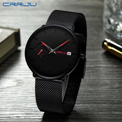 Crrju Sports Date Mens Watches Top Brand Luxury Waterproof Sport Watch