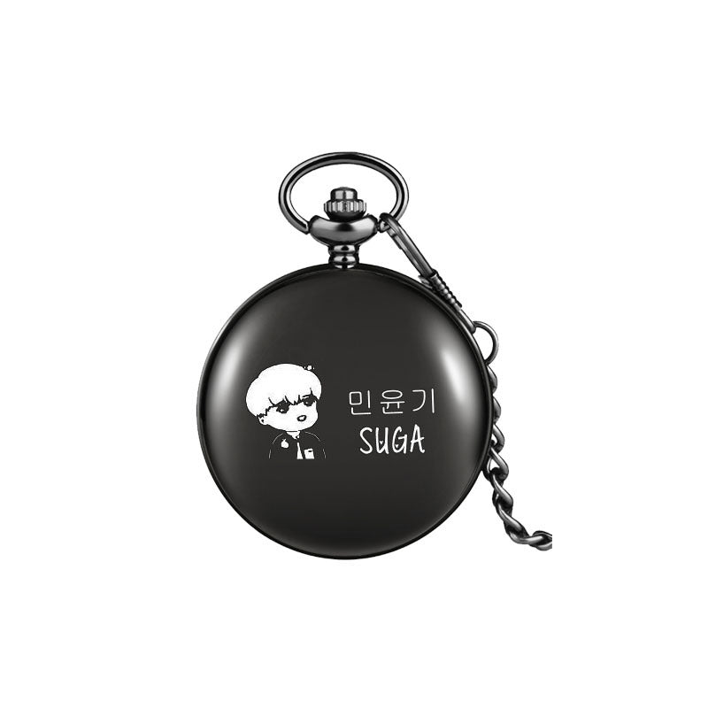 BTS Bulletproof Youth League peripheral pocket watch HOPE V SUGA Kim Namjoon Min Yoongi Park Jimin hanging watch necklace