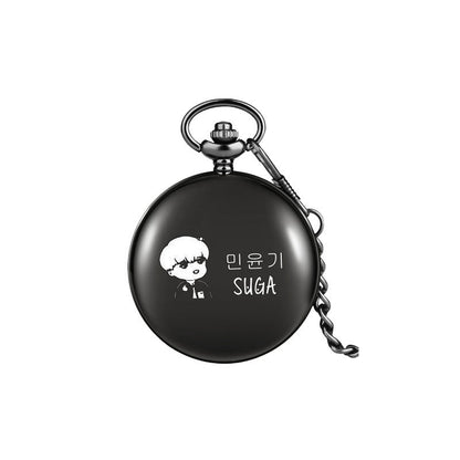 BTS Bulletproof Youth League peripheral pocket watch HOPE V SUGA Kim Namjoon Min Yoongi Park Jimin hanging watch necklace