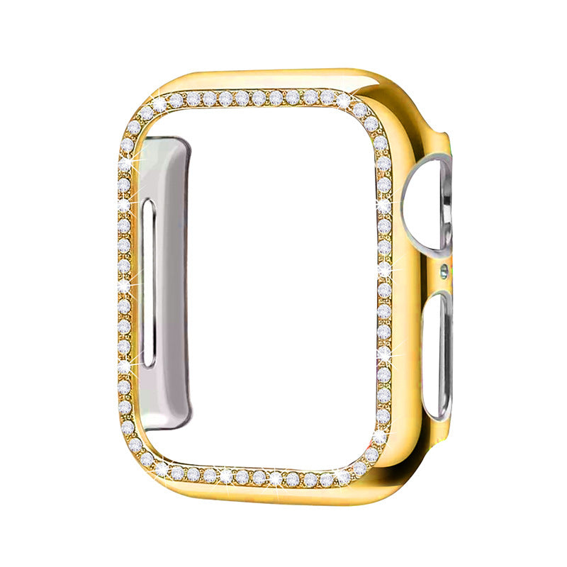 For Apple Watch Fashion PC Diamond-Encrusted Electroplating iwatch 7th Generation Watch Cover Apple Watch 7th Generation Protective Case