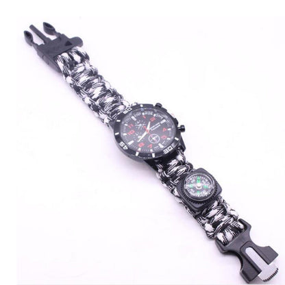 Military Outdoor Paracord Survival Bracelet Compass 6 In 1 Fire Watch Bileklik Erkek Whistle Buckle Safety Climbing Rope Lanyard