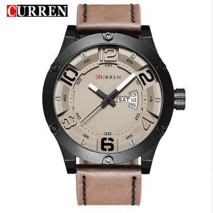 CURREN Leather strap Men Sports Watches Quartz Clock 8251
