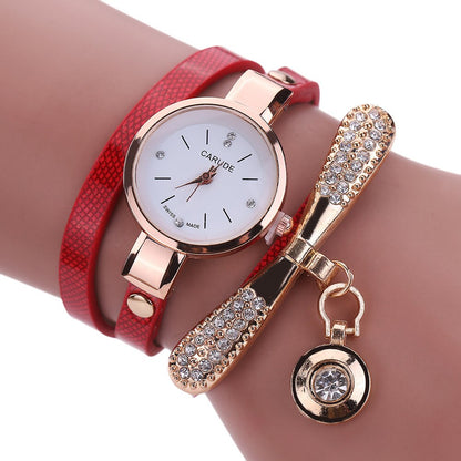 Women Watches  Casual Bracelet Watch Woman Relogio Leather Band Rhinestone Analog Quartz Watch Female Clock Montre Femme