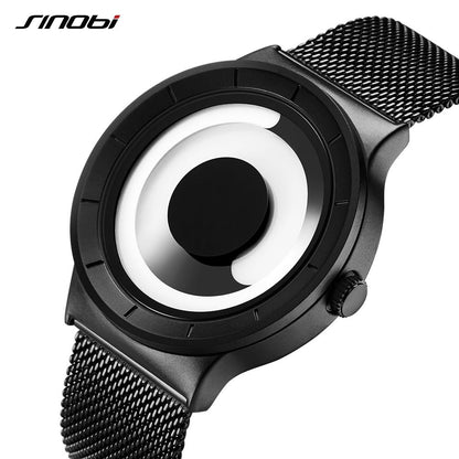 Unique Vortex Concept Watch Men Modern Trend Sport Black Wrist Watches