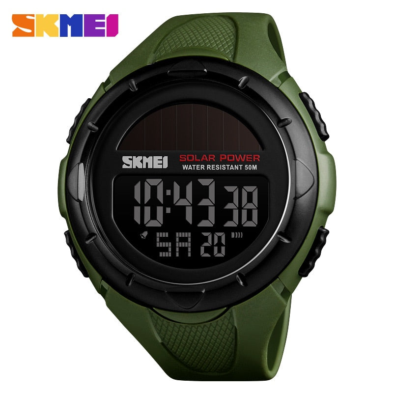 SKMEI 1405 Military Sport Watches Men Solar Power Outdoor Shock Digital Watch Chrono 50M Water Resistant Wristwatches reloj deportivo