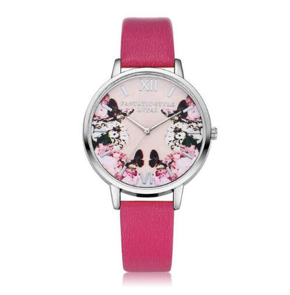 Flower Butterfly Ladies Bracelet Watch