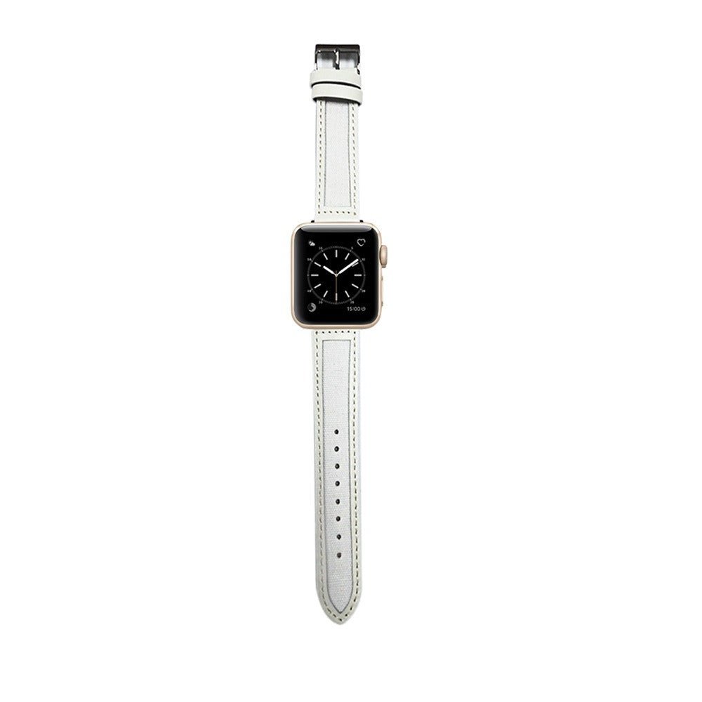 Suitable for Apple Watch Strap Apple Watch7-1 Leather Strap iwatch7 Simple Canvas Leather Strap