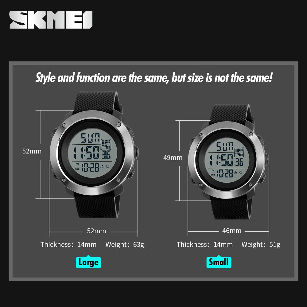 Skmei  1268 & 1267 Fashion Men Sports Watches Chrono Double Time Digital Wristwatches Mens Digital LED Electronic Clock Man Relogio Masculino